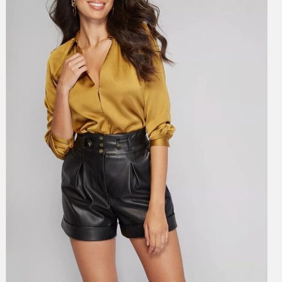 Marciano Guess Gold Blouse Top Bodysuit Small - Picture 3 of 12